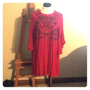 Embroidered baby doll dress